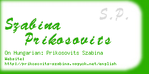 szabina prikosovits business card